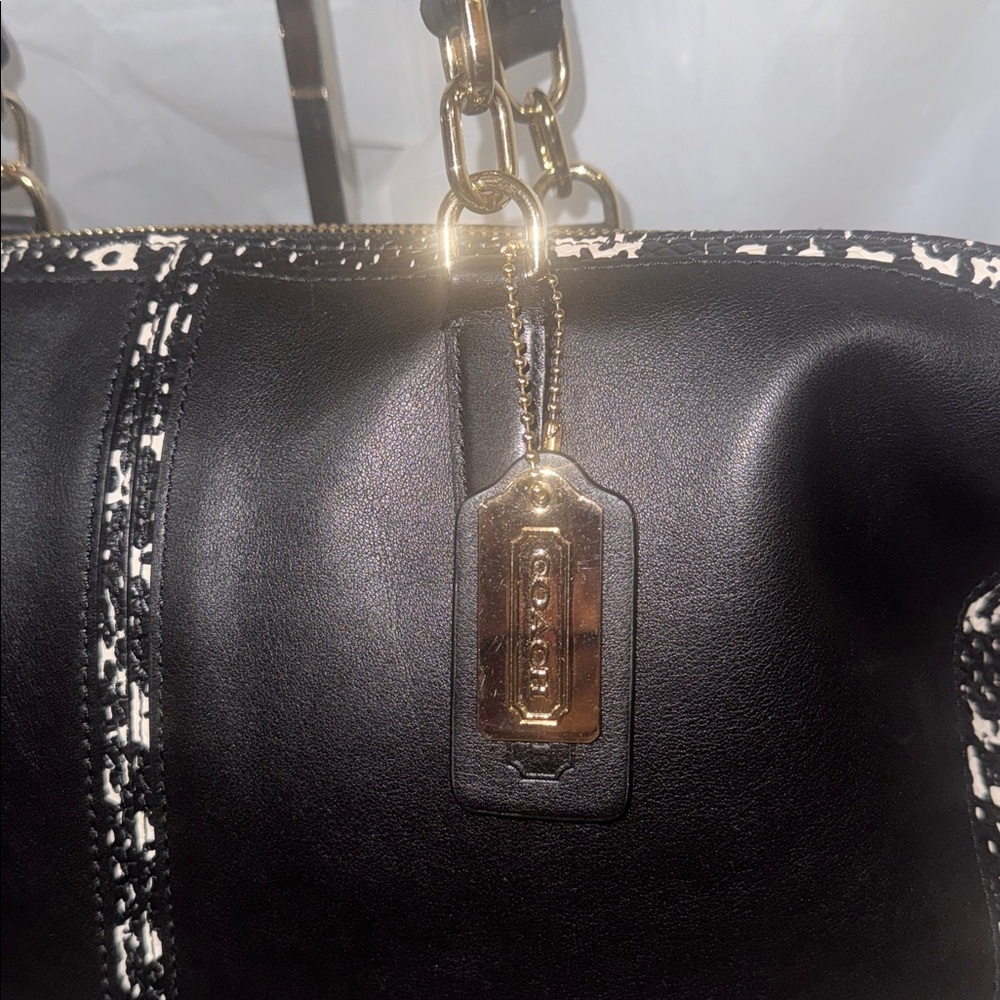 Coach Bleecker Two Tone Python Cooper Satchel Euc - image 3